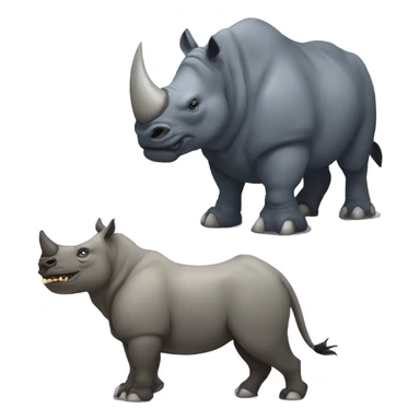 A mean rhino and an alpha wolf  sticker