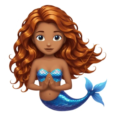 brown mermaid half body sticker