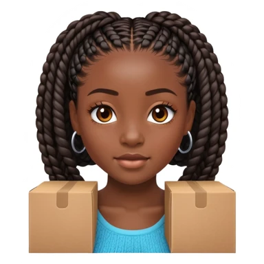 Black girl with box braids sticker