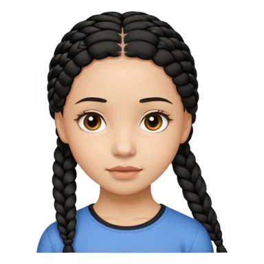Girl with simple black braid  sticker