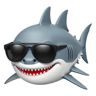 cool shark with white teeth and black sunglasses sticker