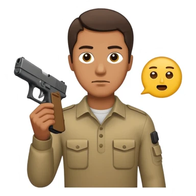 a guy with an glock emoji sticker