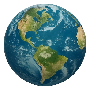 realistic earth globe with vibrant colors, no background sticker