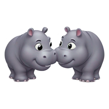 2 gay hippos making out sticker