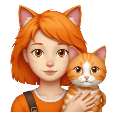 person with cat on their shoulder sticker