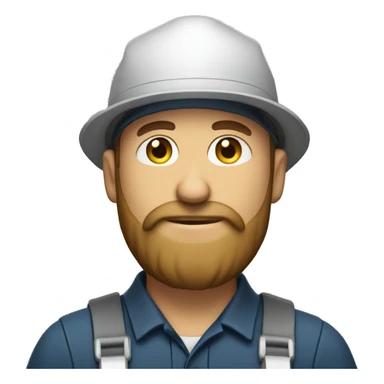 maintenance worker with beard and hat sticker