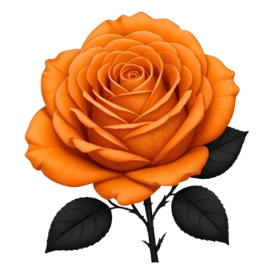 Orange rose with a black stem sticker