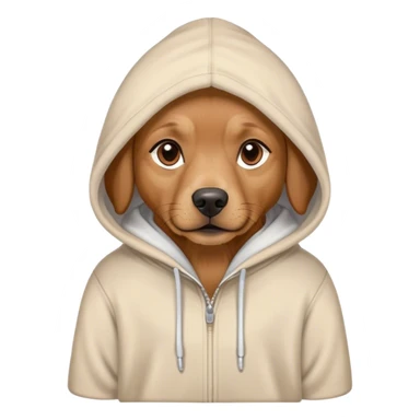brown dog with hoodie sticker