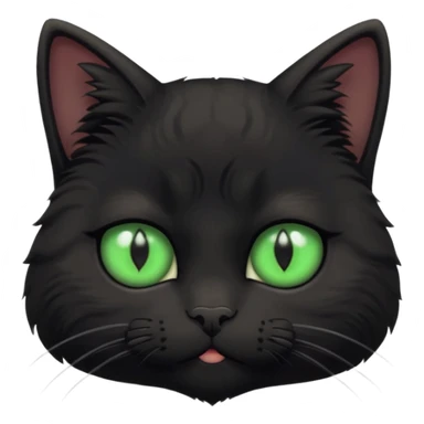 A black three-eyed cat with a sad expression sticker