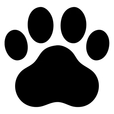 cat paw print with toe beans visible sticker