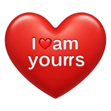 "I am only yours" Words in a heart sticker