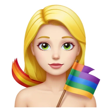 woman with rainbow flag sticker
