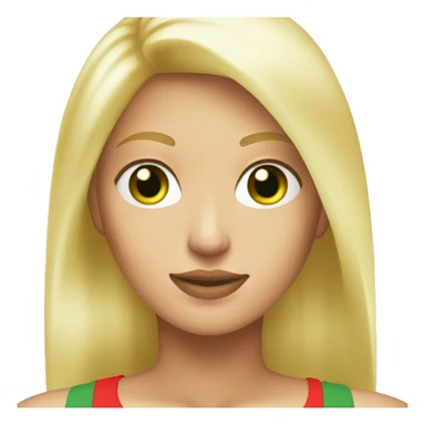 Very blonde blonde with green eyes with a red tank top with medium breasts sticker