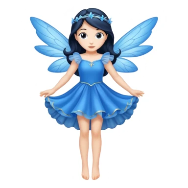 Flying blue fairy with dark hair sticker