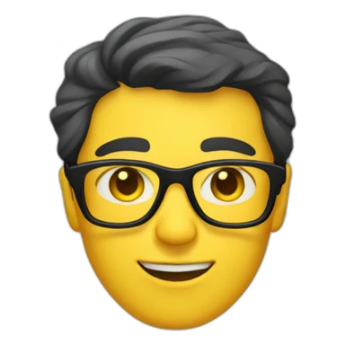 Man with yellow tinted glasses and black hair  sticker