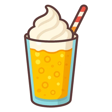 flat toon style cream soda, bright colors sticker