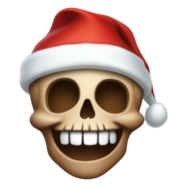 Happy Brown skull with Santa hat sticker