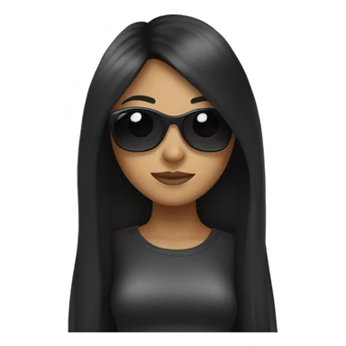Girl with black long hair & sunglasses  sticker