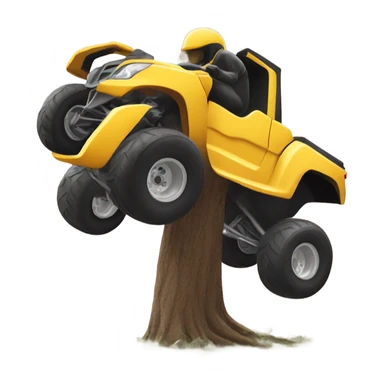 four wheeler crash into a tree sticker