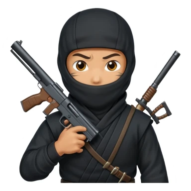 ninja with gun sticker
