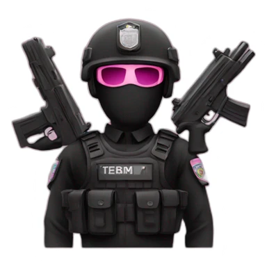 Black Uniform - Anti-Terrorism Police - Pink Gun sticker