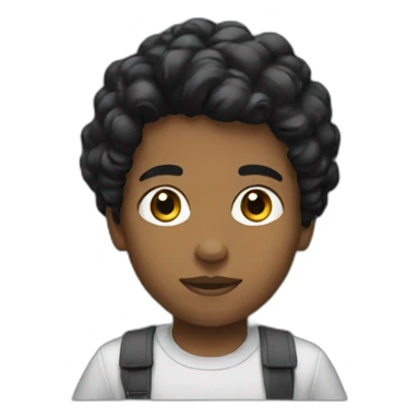 Young journalist black hair sticker