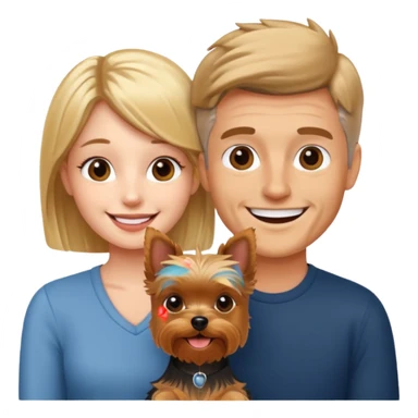 Couple with Yorkshire terrier sticker