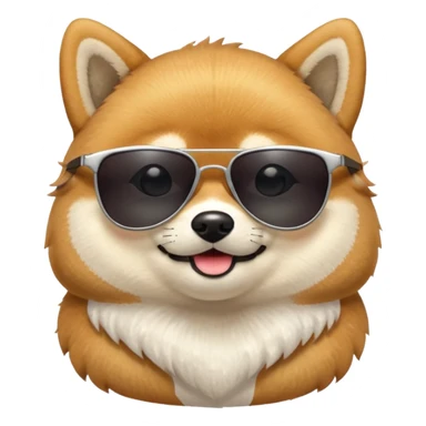 Kawaii-style Shiba Inu wearing sunglasses looking cool sticker