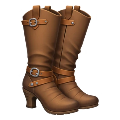 medievil boots, simpleand plain fantasy adveture boots, female, no laces, high heels sticker