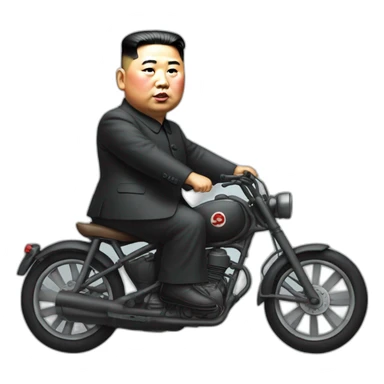 Kim Jung Un on a bike sticker