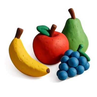 matte sculpted fruit sticker