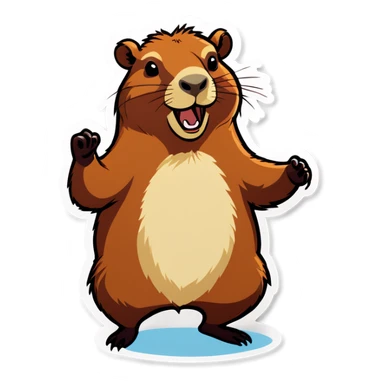 Capybara dancing sticker