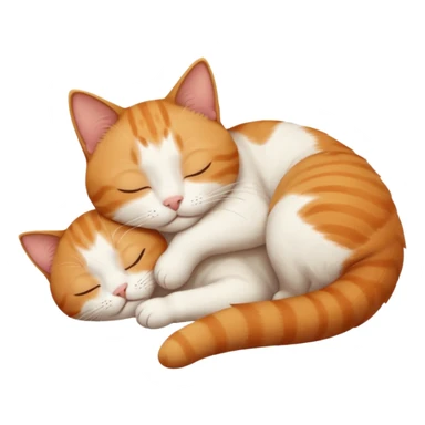ginger and white small cat eyes closed lying down upside down sticker