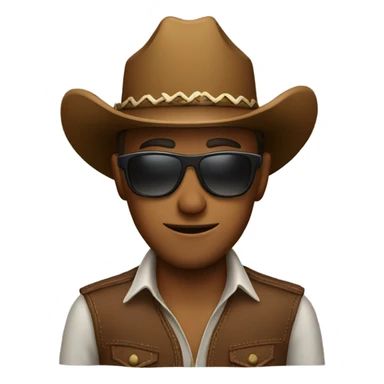Cowboy emoji with sunglasses sticker
