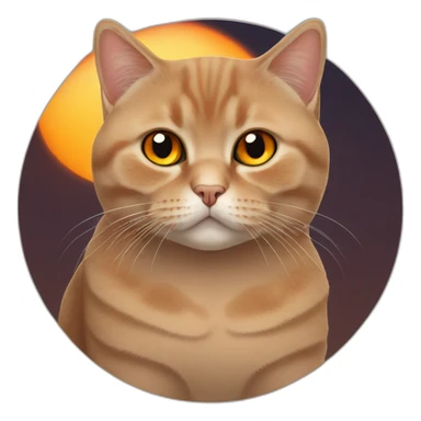 A sitting red british shorthair cat with orange eyes sticker