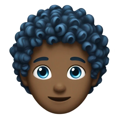 Boy with curly hair and ocean blue eyes sticker