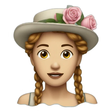 The character Rose from the titanic in the water sticker