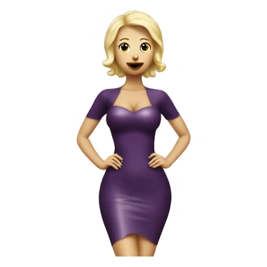 Latex dress blond girl eat aubergine sticker
