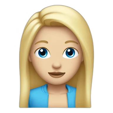 blond straigh hair emoji with blue eye  sticker