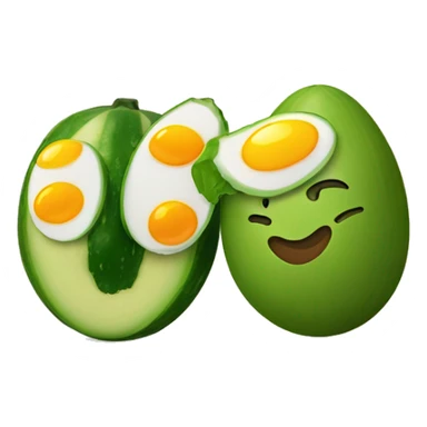 Un pepino con dos huevos sticker