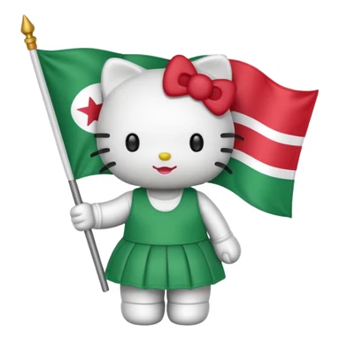 Hello kitty holding somaliland flag sticker