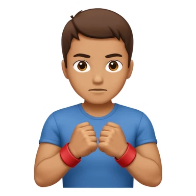 Hands crossed over while having fists sticker