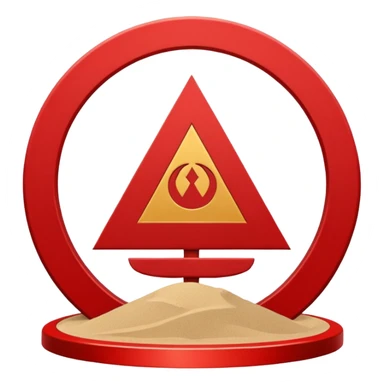 Create a circular casting sigil based off of the wizard101 balance school using base color sand and trim color red. A scale is the main focus here  sticker