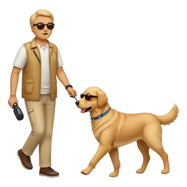 blind man with sunglasses and guide dog sticker