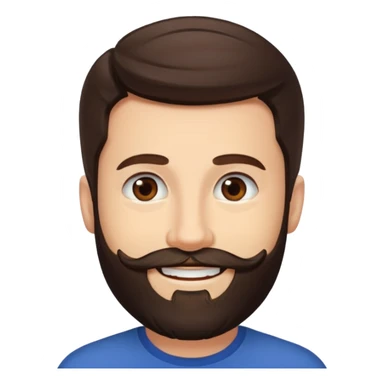 Ehren McGhehey (b.1976) with dark brown hair and beard sticker