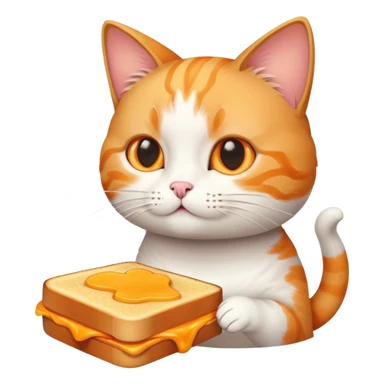 cat making a grilled cheese sandwich sticker
