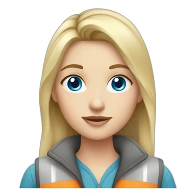 white girl surveyor blue eyes sticker