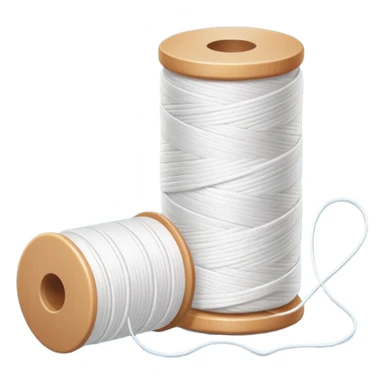 Roll of white thread  dental floss sticker