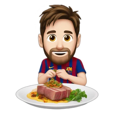 Leo Messi comiendo asado sticker