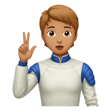A fencer blowing a kiss sticker